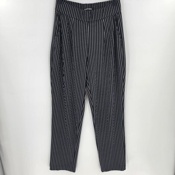 Hilary radley striped pants stretch black pinstripe office work womens small - Picture 1 of 4